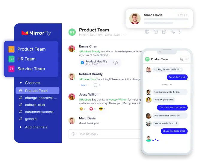 screenshot of MirrorFly IM